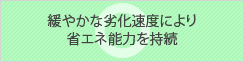 緩やかな劣化速度により省エネ能力を持続